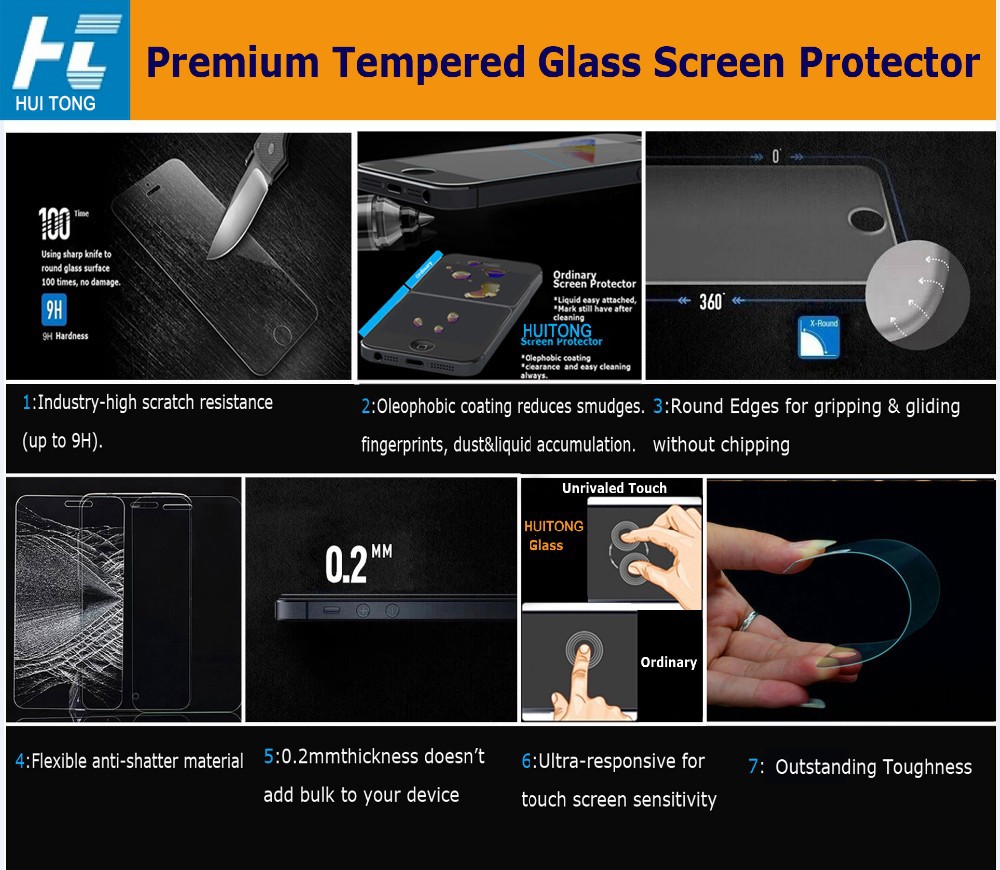 Hot Selling 0.33mm 2..5D Tempered Glass Screen Protectors For iphone6s