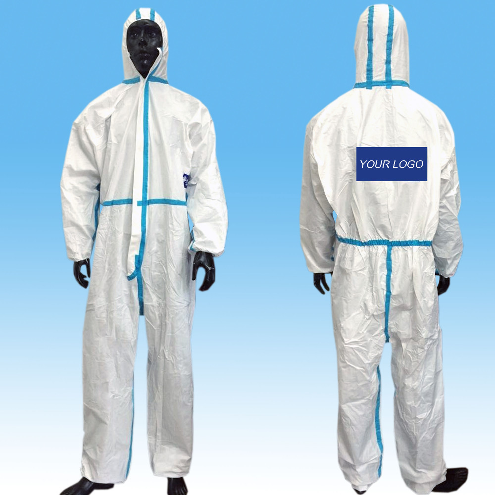 Disposable Workwear Safety Pp Nonwoven Lightweight Coveralls Dark Blue