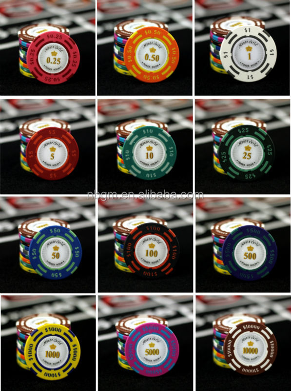 Monaco casino clay poker chips