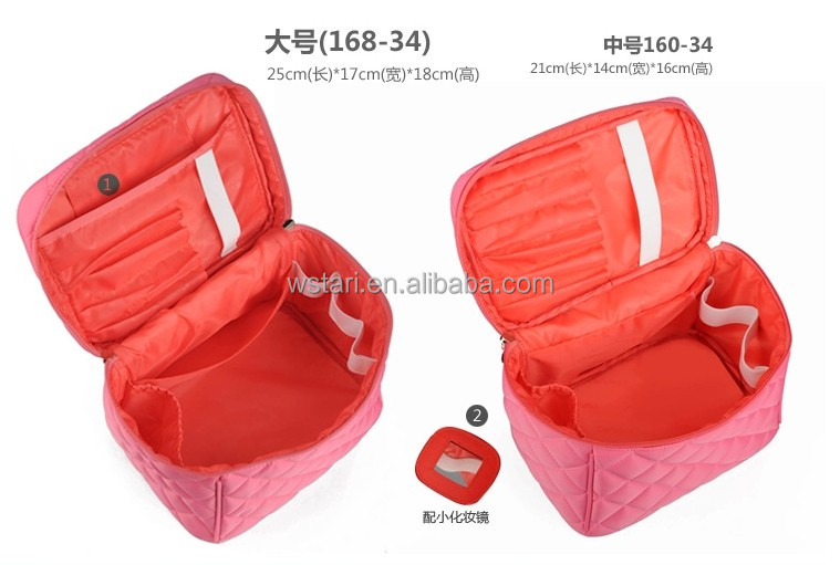 2016ホットピンクダイヤモンド化粧品袋、女性のハンドバッグ化粧品ケース、ポータブルメイクアップケースコスモバッグ用ガールズトートバッグ 問屋・仕入れ・卸・卸売り