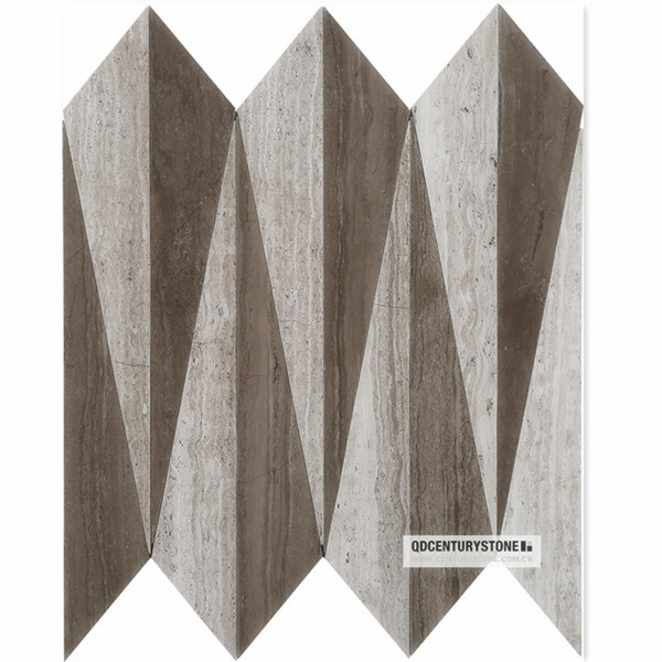 Sol salle de bain chevron motif dan blanc mixte athènes gris ...