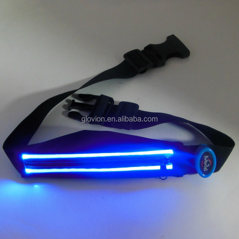 カスタマイズされたウエストポーチledが付いているled発光スポーツスポーツウエストポーチベルトポーチ問屋・仕入れ・卸・卸売り