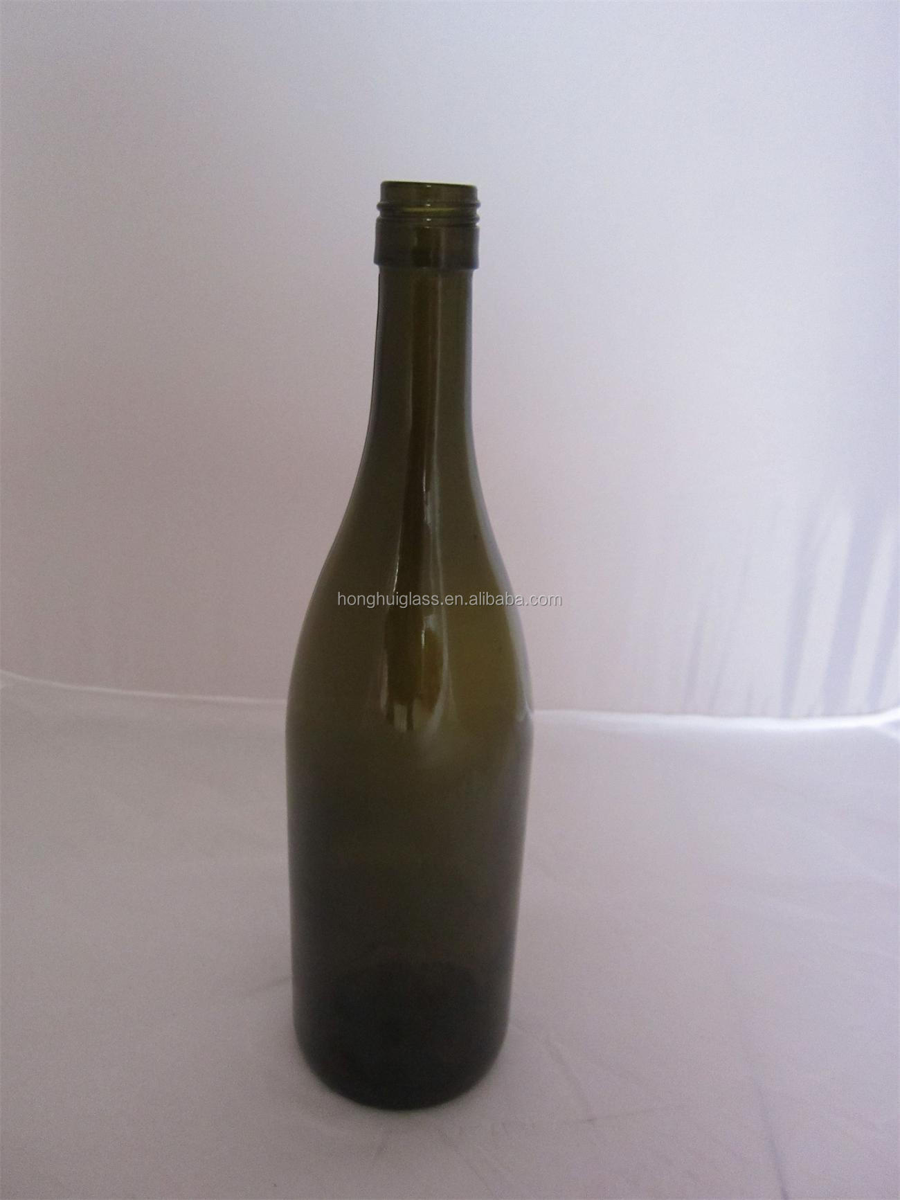 empty green 750ml tall red wine container made in china