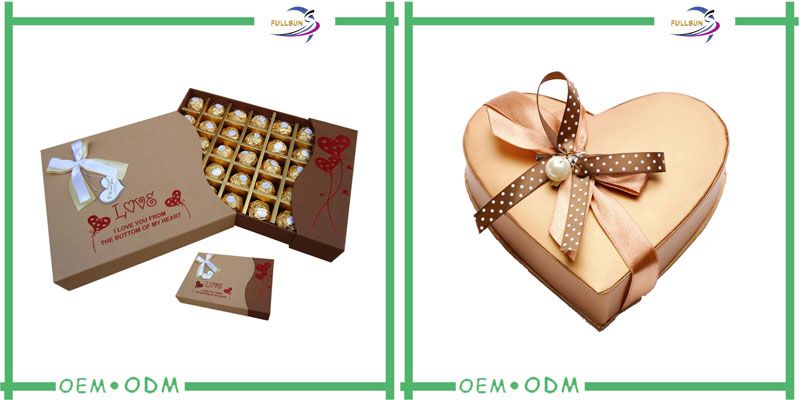 fancy design heart shape paperboard chocolate bar gift box