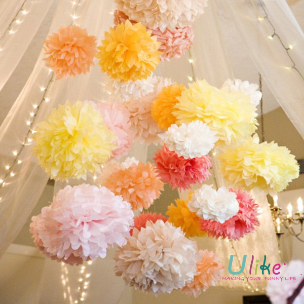 Popular Tissue Pom Poms Flower Garland For Party Decoration New