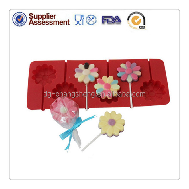 How to make chocolate lollipops?promotion silicone lollipop candy mould flower shape silicone lollipop molds for hard candy