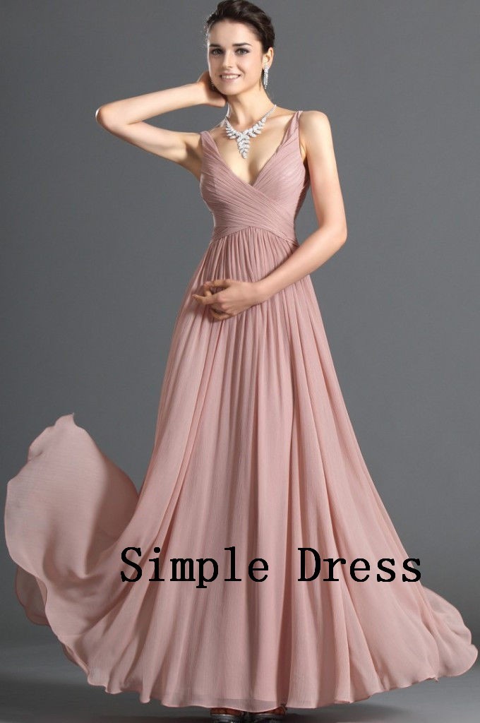 v-neck chiffon dress(2)