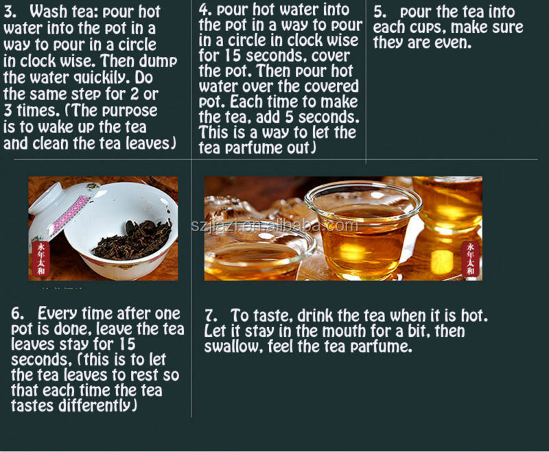 Raw Puer green tea brand names