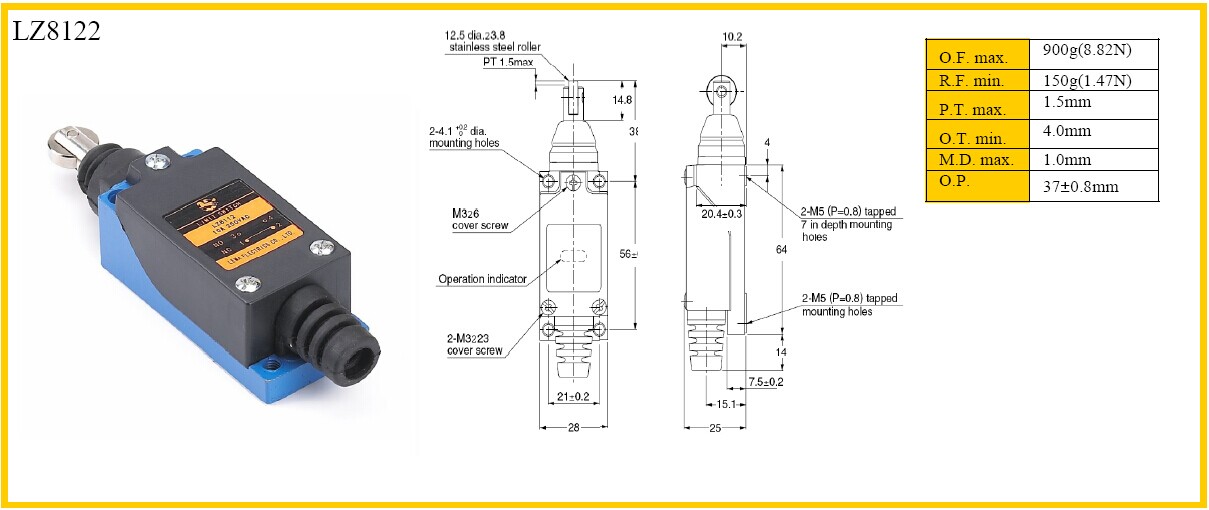 acローラータイプのリミットスイッチ5a250v81048108メーカー問屋・仕入れ・卸・卸売り