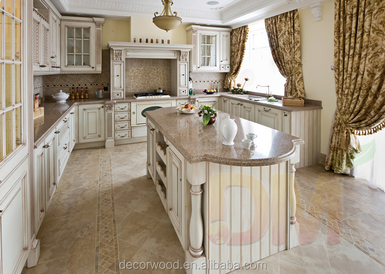 Estilo francés esmaltada blanca encargo cocina gabinetes y del ...