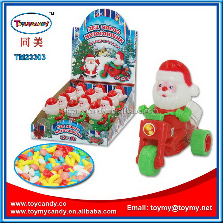 Hot selling christmas products of santa claus candy car for not under 3