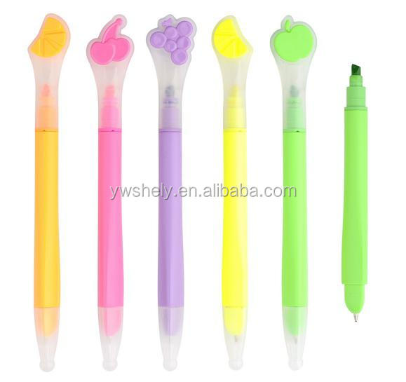プラスチック製の指の新しい2in1蛍光ペンボールペン問屋・仕入れ・卸・卸売り