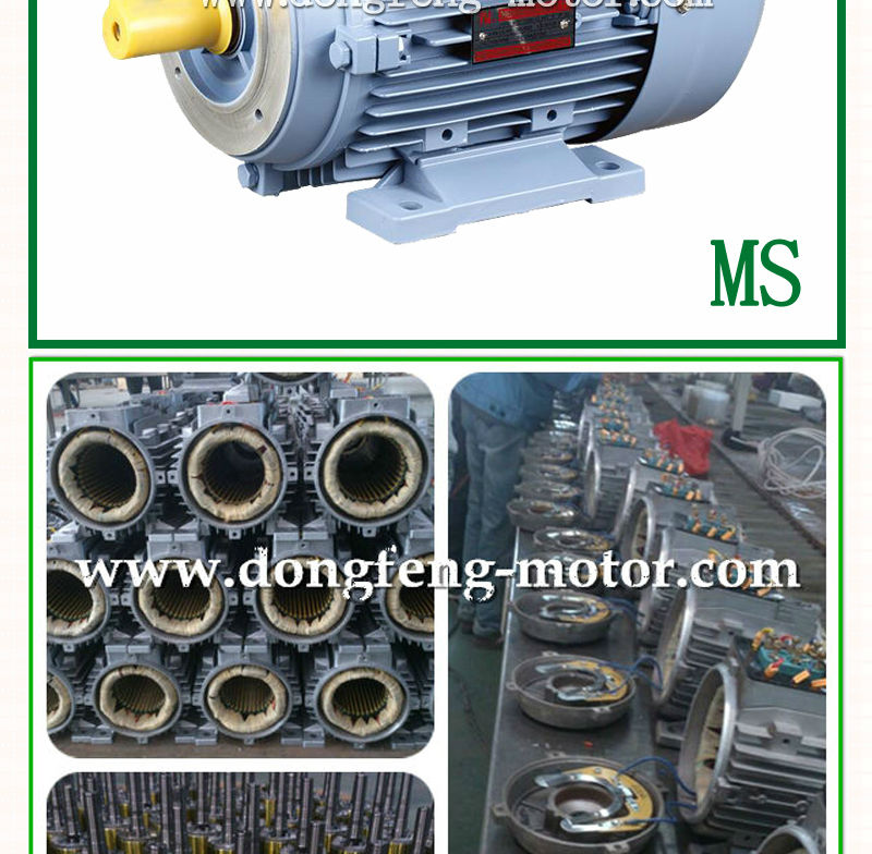 aluminum MS electric motor three phase