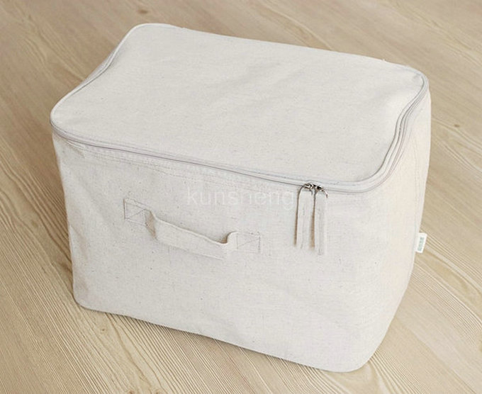 simple cotton canvas zipper storage bag storage box