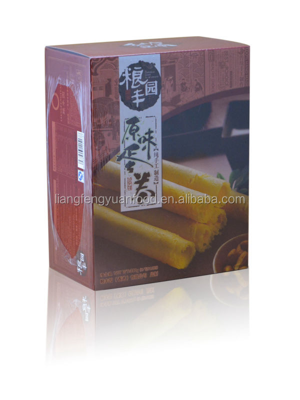 handmade egg roll cookie with black sesame