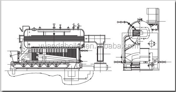 0.7MW,1.4MW automatic grated coconut fired hot water boiler