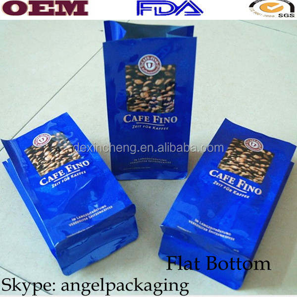 Matte BOPP Block Bottom Coffee Bags With Degassing Valve