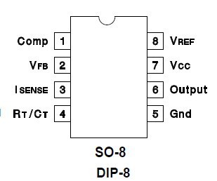 20*Tl/Uc/Ka3842 Current Mode Pwm Pulse Width Modulation Control Dip-8 