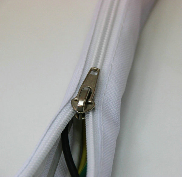 Fabric cord covers and zipper sleeve braided cable wrap for cord mesh