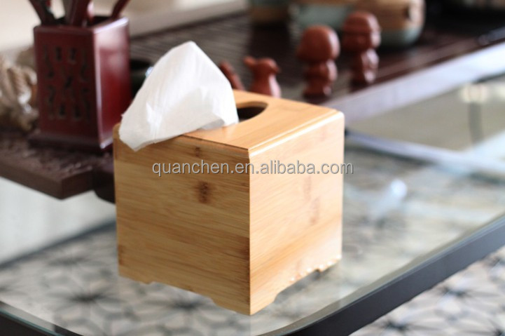 正方形の形をした竹リビングルームのためのティッシュボックス仕入れ・メーカー・工場