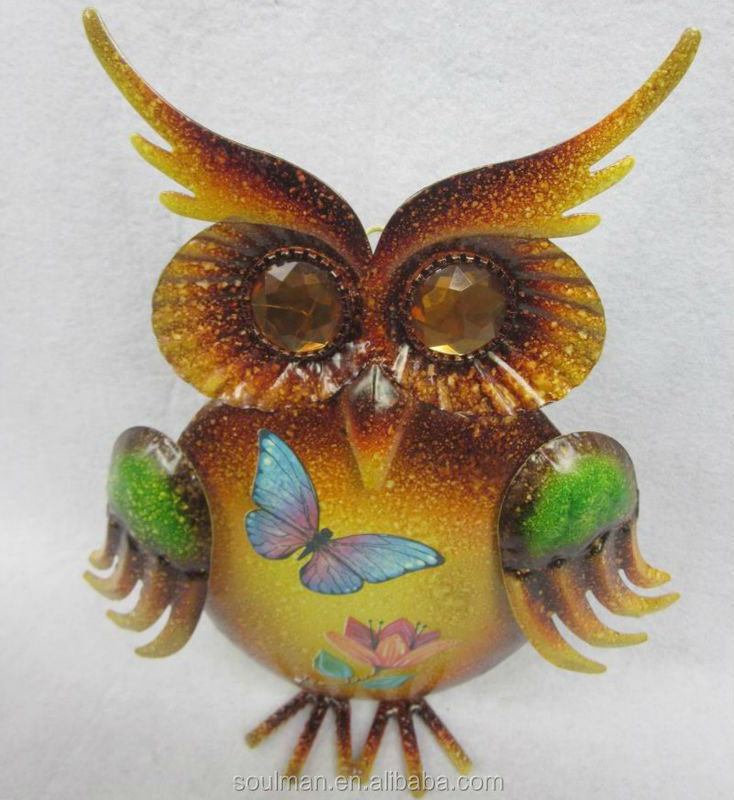 2014 new and hot selling me<em></em>tal owl wind chimes owl hanger wall decoration home decoration問屋・仕入れ・卸・卸売り
