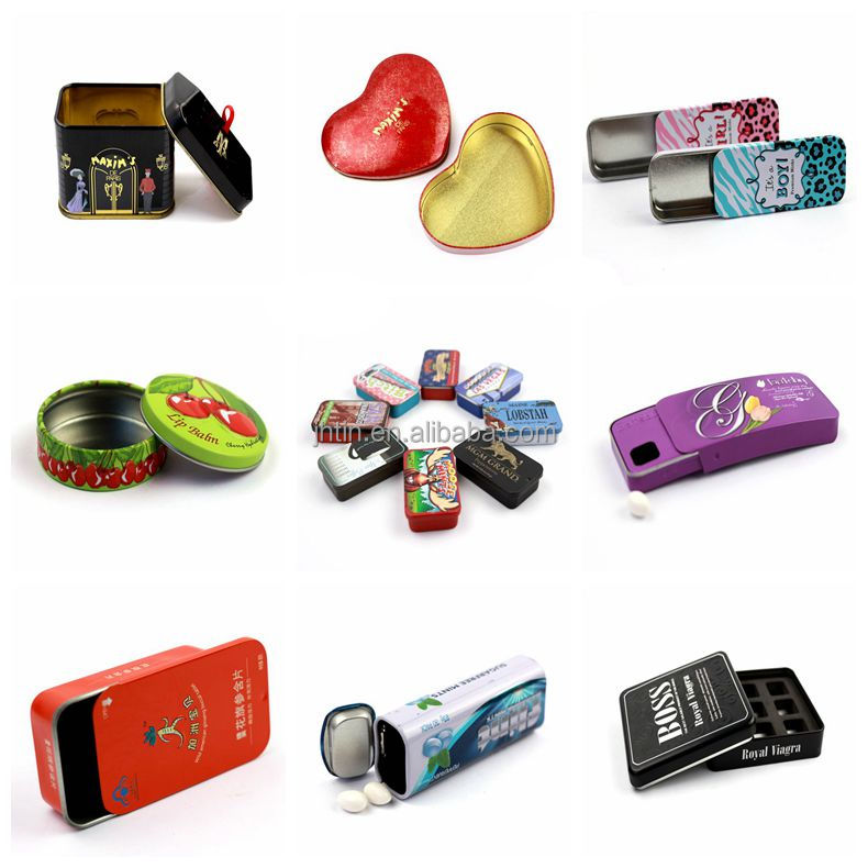 good price no printing tin box with sliding Lid for chewing Gum