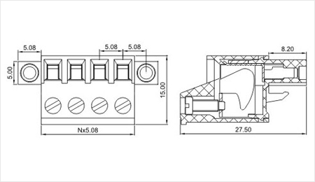 プラグイン可能なターミナルブロックコネクタの製造三河300v/10a5. 08ミリメートル仕入れ・メーカー・工場