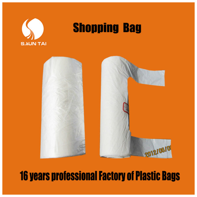 recycled HDPE handle shopping plastic bags certified by SGS