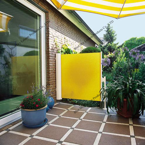 Outdoor retractable wind screen side awning for balcony, View awning
