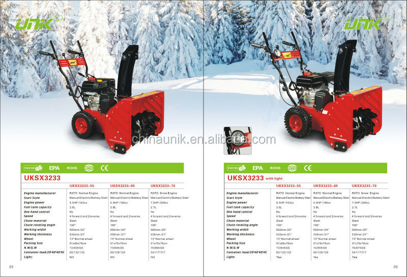 gasoline snow blower snow thrower 9hp 270cc