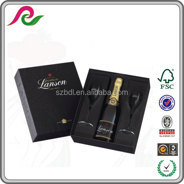 High quality custom printing packaging boxes for wine glass and champagne