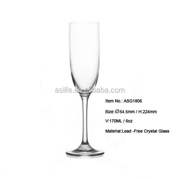 (ASG1808)Dish Washer Proof Goblet Glassware! Unleaded Cristal Champagne Flutes! Lead Free Glassware Goblet Champagne Flute!