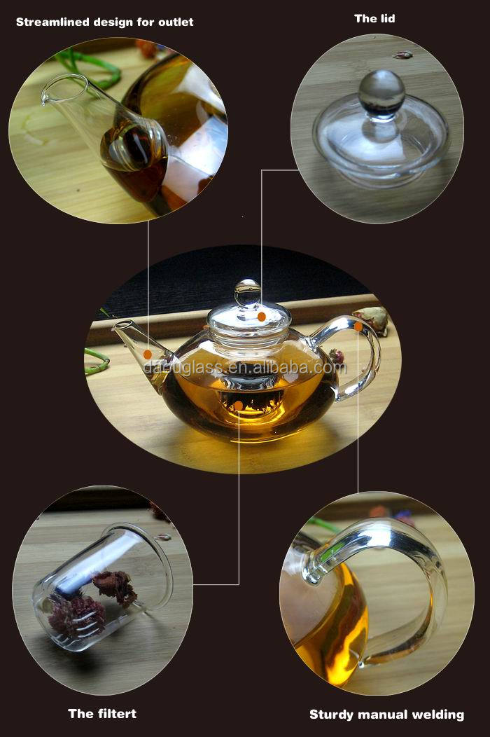 ダブルティーケトルティーポット卸売borosilcateかわいい紅茶用のやかん仕入れ・メーカー・工場