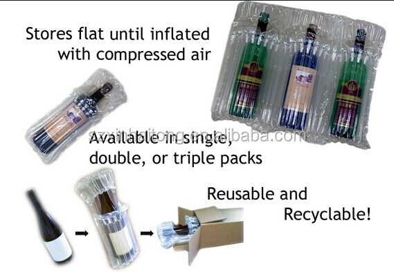 Standard 750ml air column bag for protecting red wine bottle