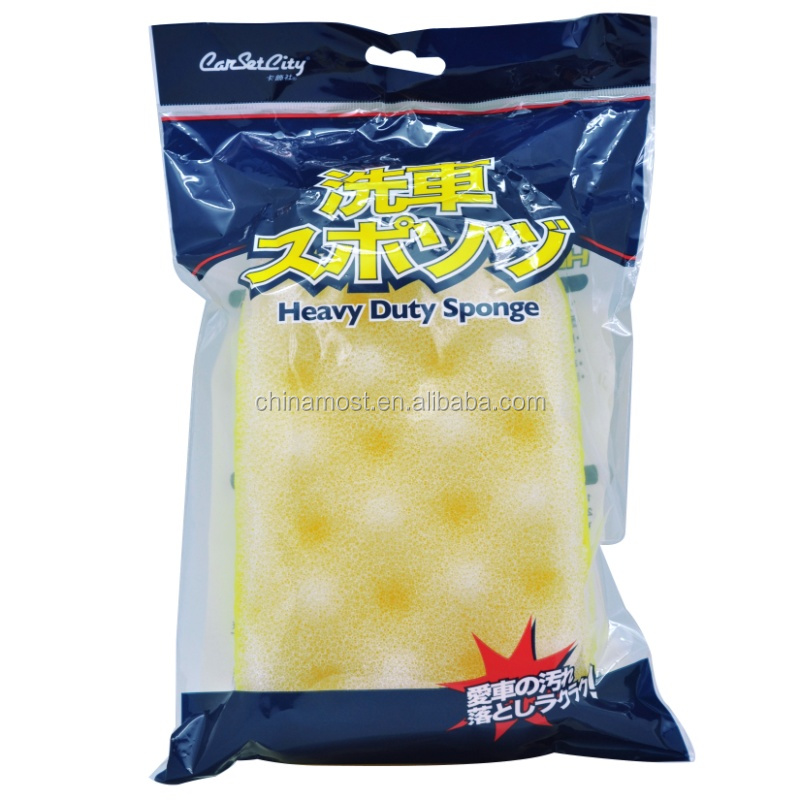 卸売新しいチェックアウト2014年carsetcity両面ヘビーデューティー車詳述したハニカム穴ポリッシュキッチンスポンジクリーンウォッ問屋・仕入れ・卸・卸売り