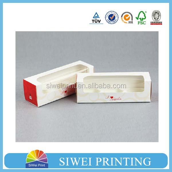 Custom paper cupcake box with paper tray and clear PVC window