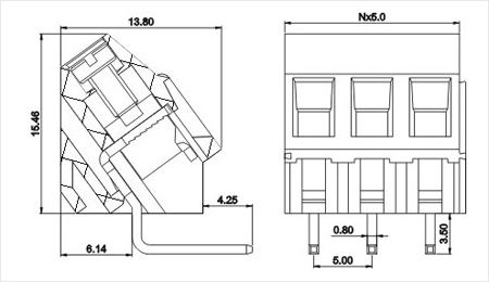 Pcbコネクタの製造三河sh144r-5.0ネジ端子台仕入れ・メーカー・工場