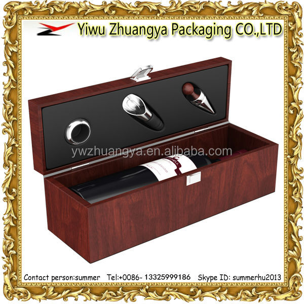 High End Matte Wooden Red Wine Glasses Box for Single Glass