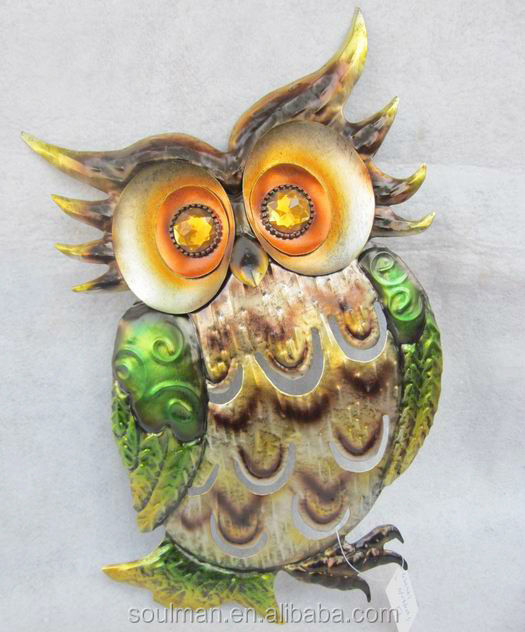 2014 new and hot selling me<em></em>tal owl wind chimes owl hanger wall decoration home decoration問屋・仕入れ・卸・卸売り