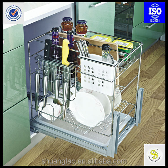 Stainless Steel Pull Out Drawer Basket Trade Assurance Dish Rack