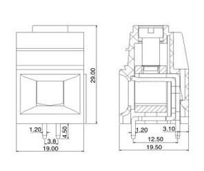 Kf139-19.0mm100アンプpcbねじクランプ端子台600v/100aul、 ce、 vde仕入れ・メーカー・工場