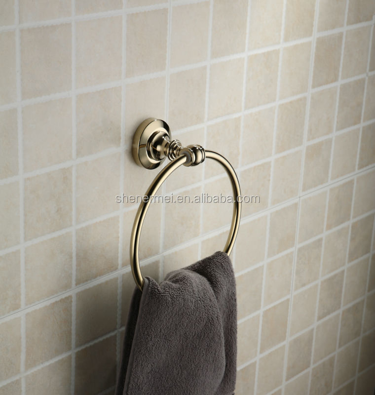 トップ販売2014年黄金の銅のバスタオルホルダーコレクション浴室のための真鍮のタオルリング仕入れ・メーカー・工場