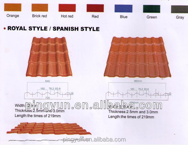 Mediterranean Roof Tile Manufacturer Pvc Plastic 914064100 881