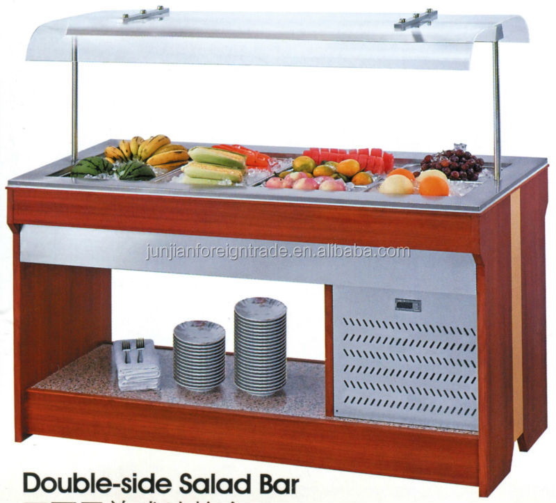 Luxury Marble Salad Bar Display Counter Commercial Refrigerator Counter