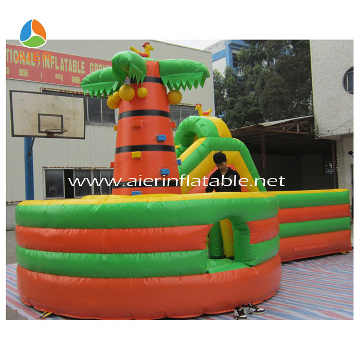 inflatable coconut palm obstacle n slide