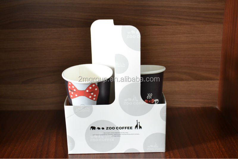 のコーヒーの紙コップ4カップ用トレイ。 紙コップホルダートレイ仕入れ・メーカー・工場
