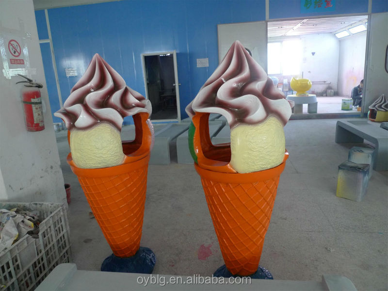 創造的なグラスファイバーアイスクリーム状のごみ箱問屋・仕入れ・卸・卸売り