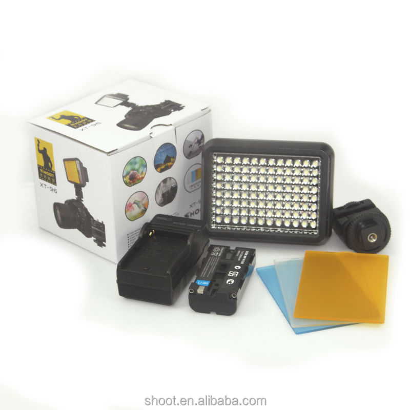 撮影スタジオ照明キットxt-96バッテリーと充電器付きdvカムコーダーカメラ用問屋・仕入れ・卸・卸売り