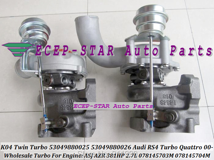 K04 Twin Turbo 53049880025 53049880026 078145703M Turbocharger For Audi RS4 Turbo Quattro 2000- ASJ AZR 381HP 2.7L (5)