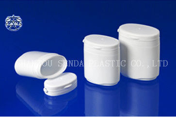 custom made oval shape HDPE plastic chocolate candy bottle/jar, HDPE chewing gum bottle with tear off cap 120ML